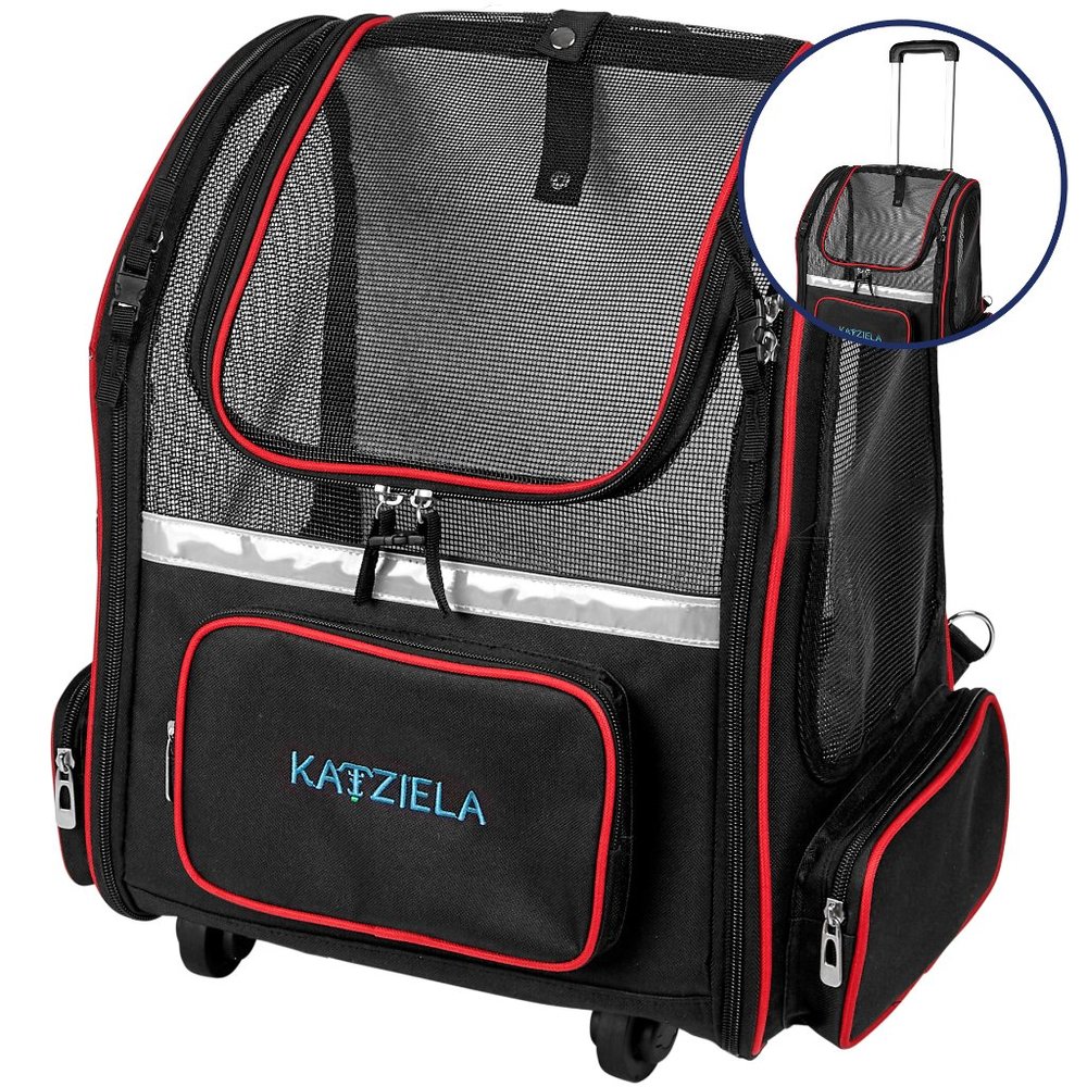 Katziela Wheeled Pet Carrier Backpack